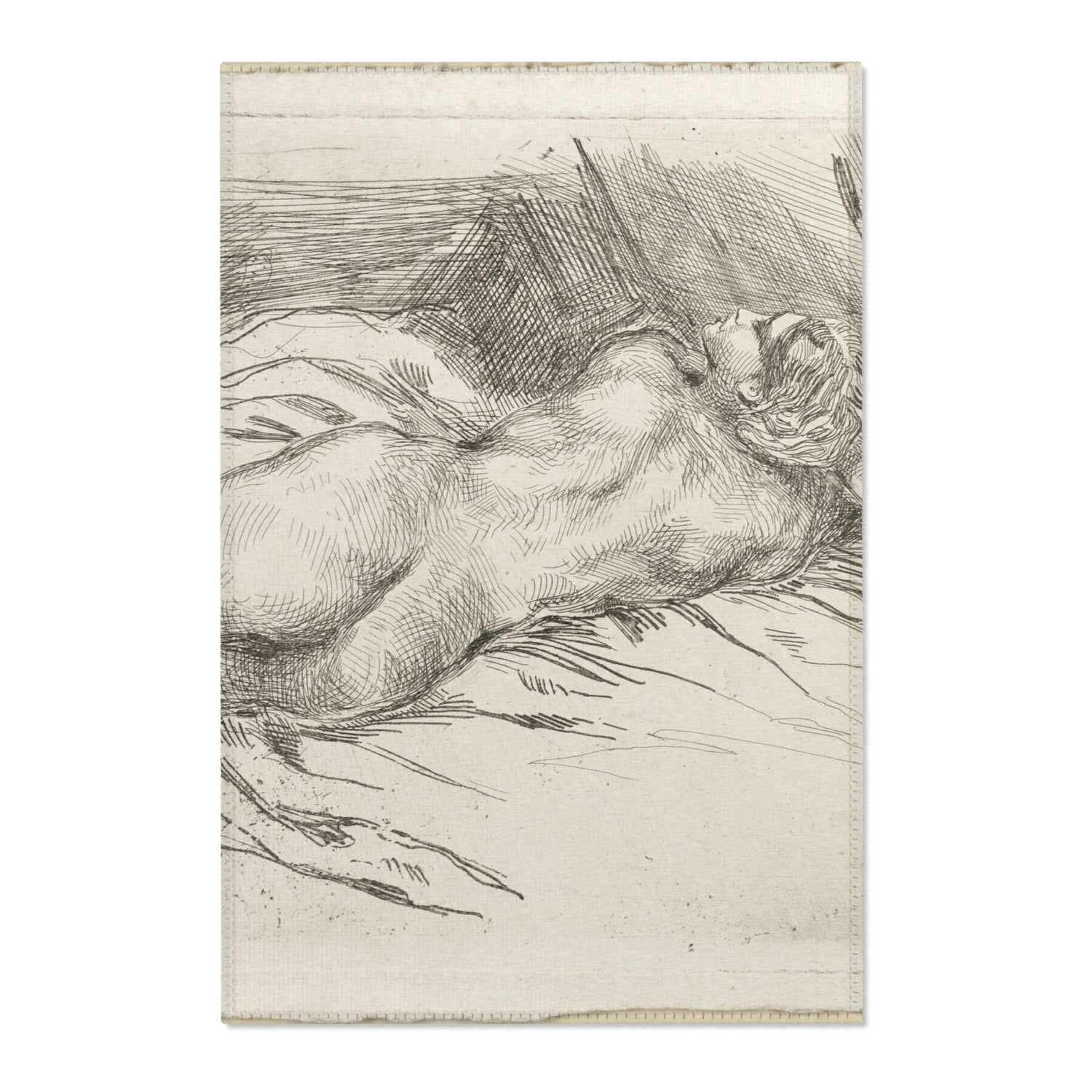 Study of a Woman Seen from the Back - Eugène Delacroix Area Rug