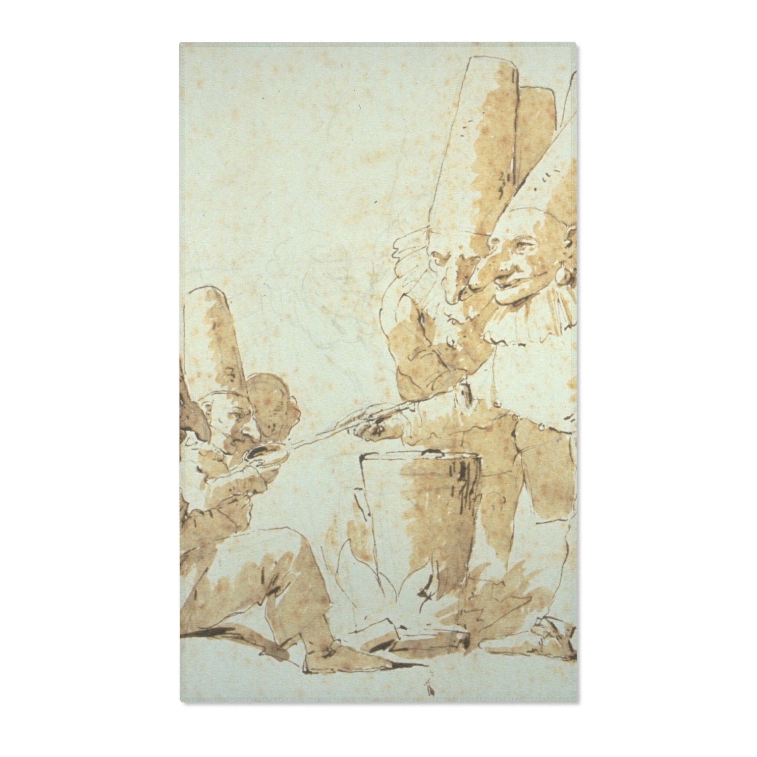 Punchinellos Cooking and Tasting Gnocchi - Giovanni Battista Tiepolo Area Rug