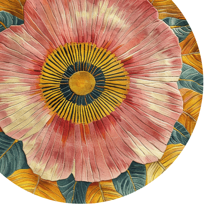 Big Bloom Tapestry Hand Tufted Round Rug
