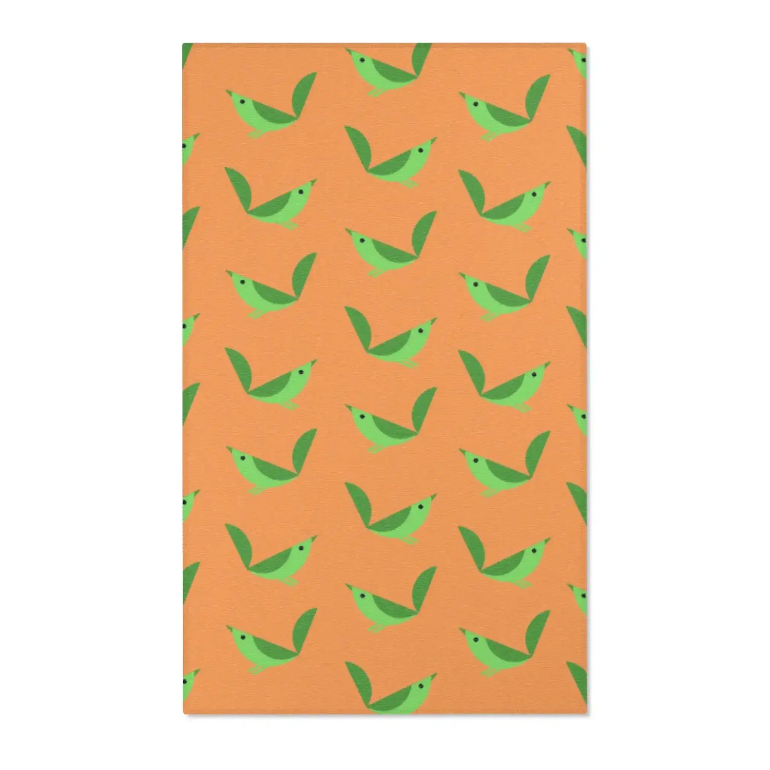 Whimsical Green Birds Accent Rug