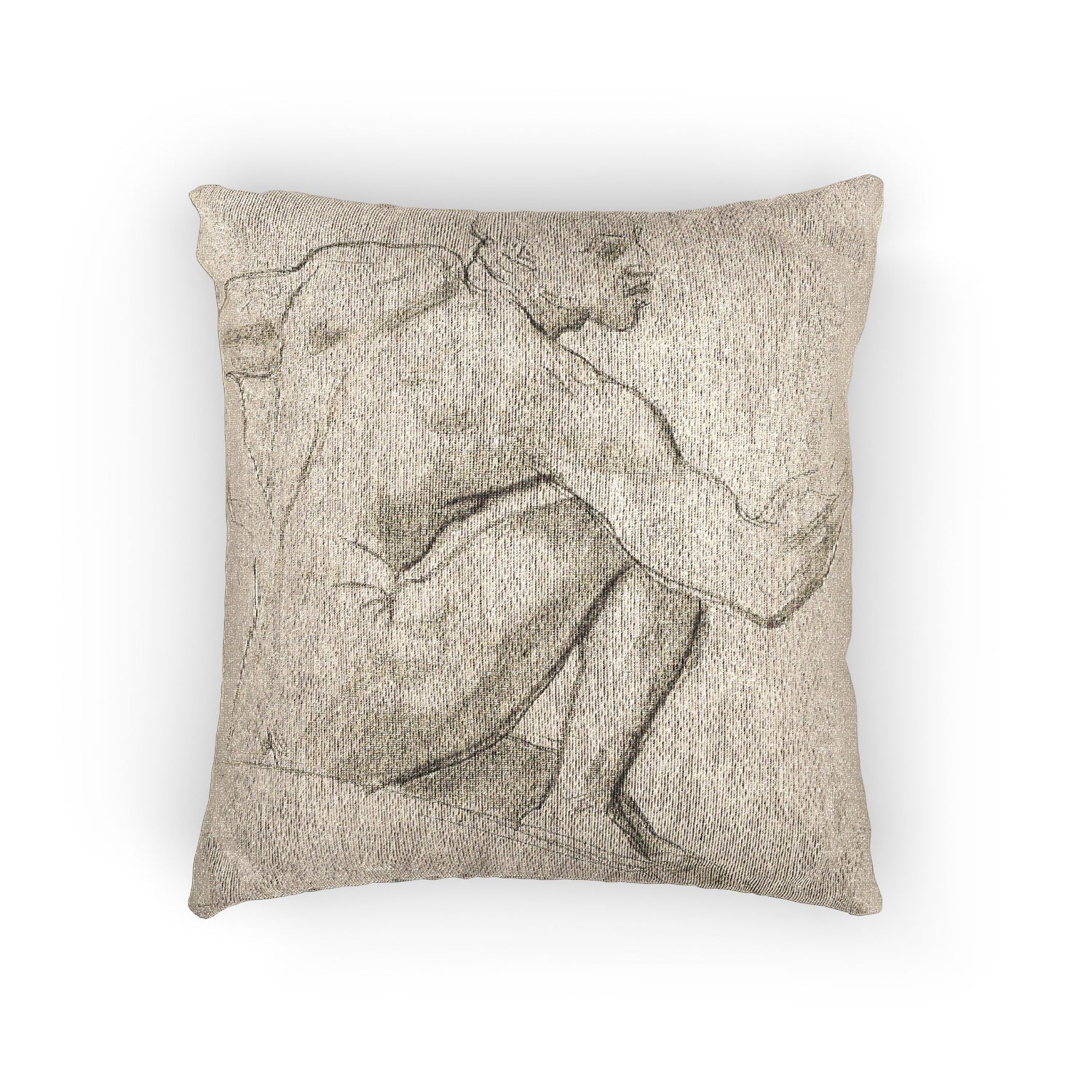 John Singer Sargent - Seated Male Nude | Woven Pillow