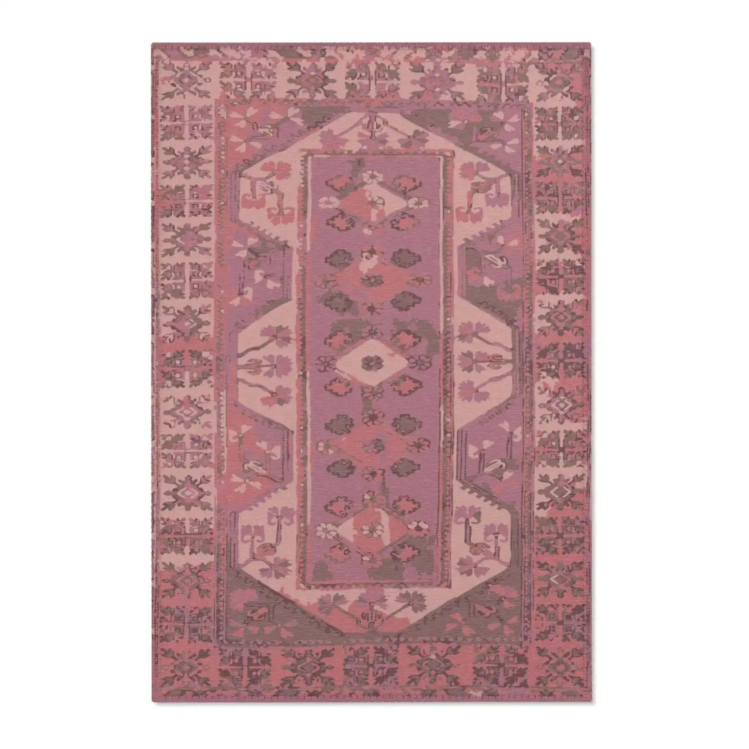 Fuchsia & Rose Geometric Tribal Accent Rug