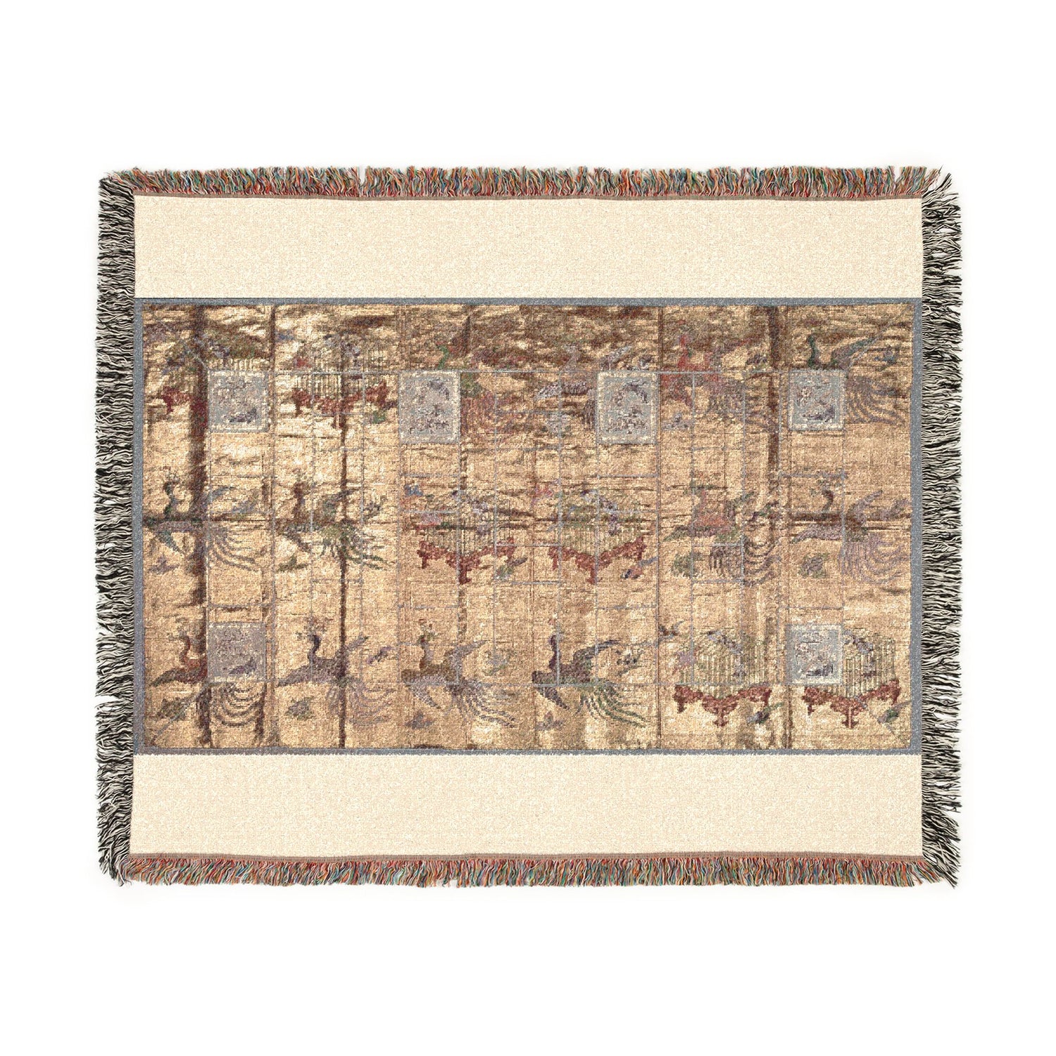 Buddhist Vestment (Kesa) Woven Throw Blanket