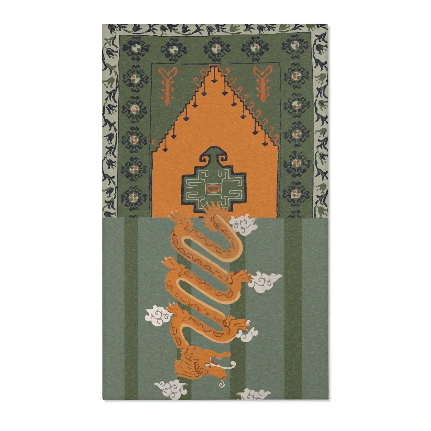 Imperial Flame Dragon Accent Rug