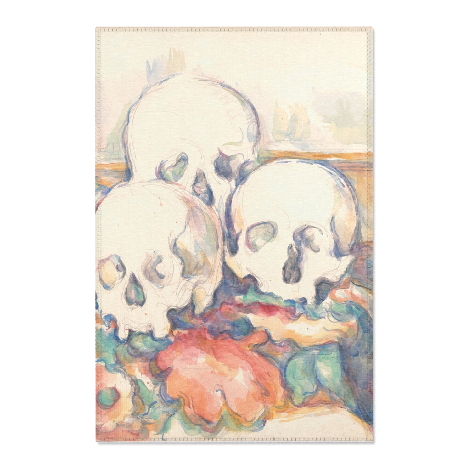 The Three Skulls - Paul Cezanne Area Rug