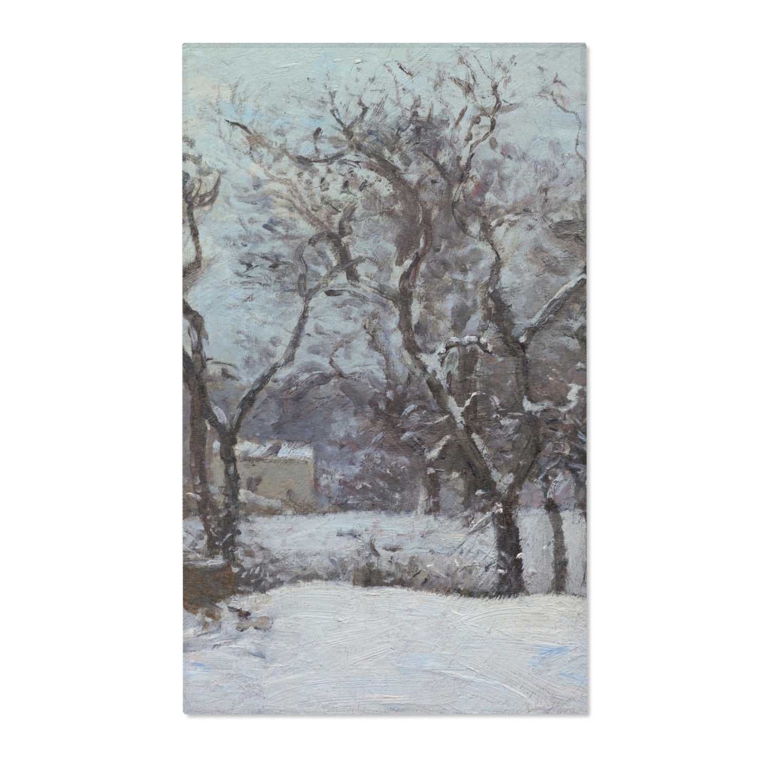Snow at Louveciennes - Camille Pissarro Area Rug