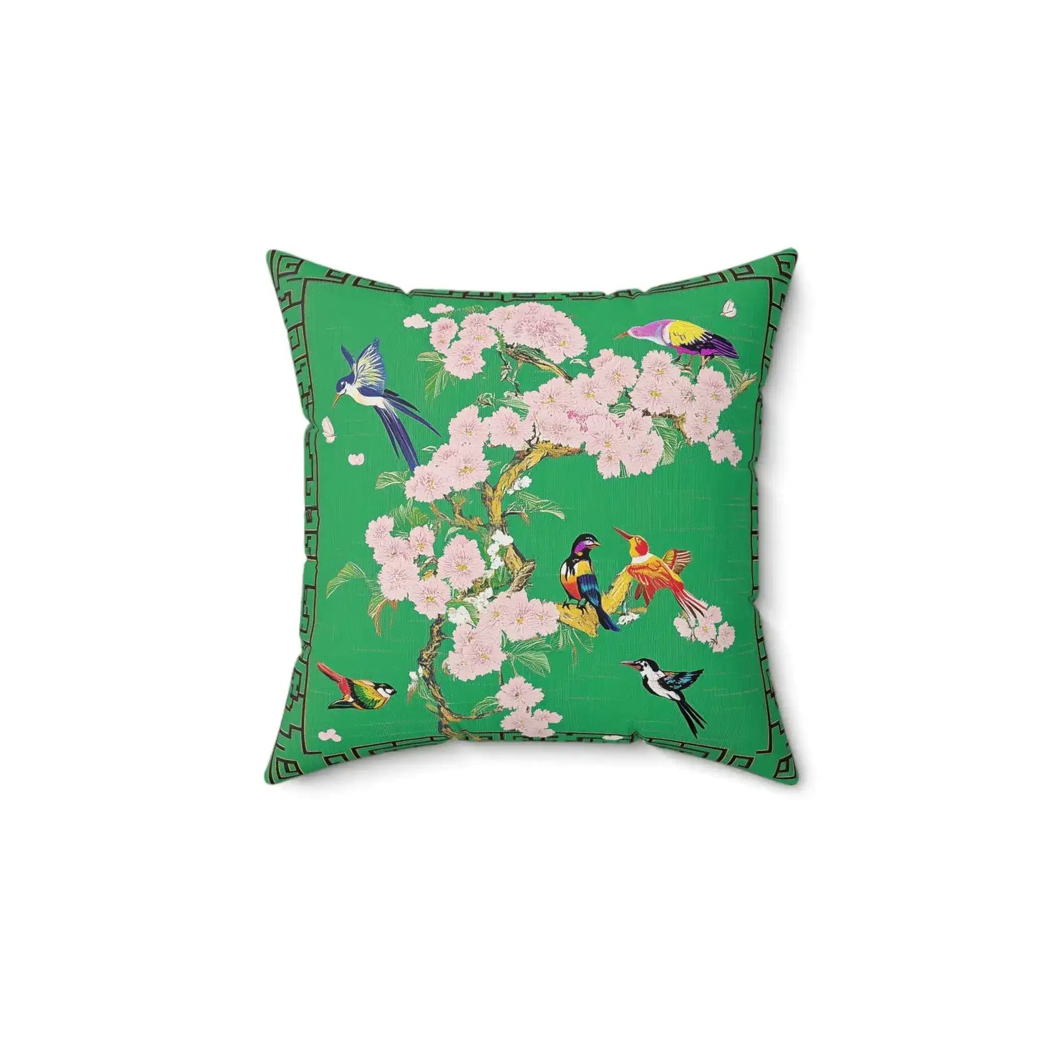 Blossom and Birds Throw Pillow