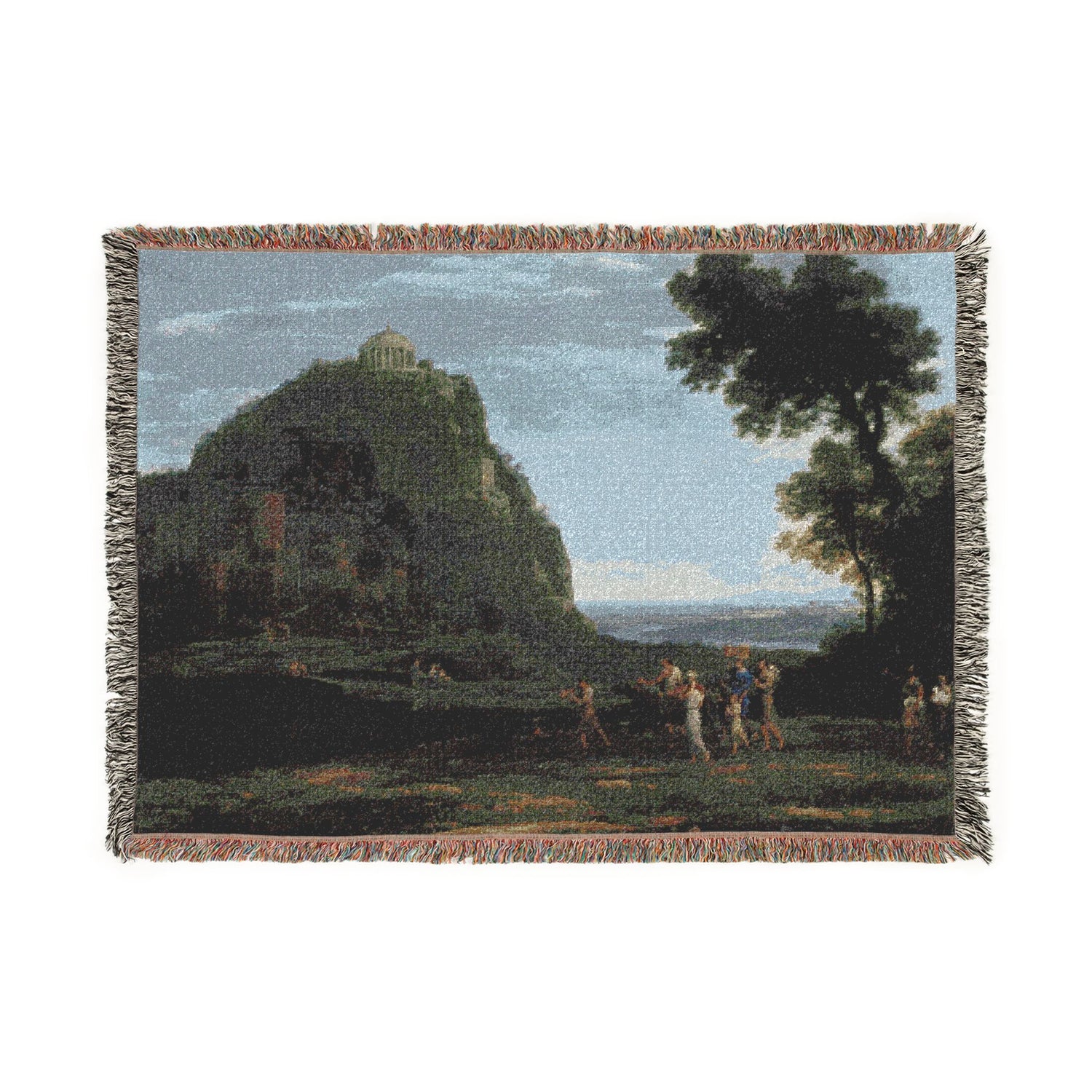 View of Delphi with a Procession - Claude Lorrain Tapestry Blanket