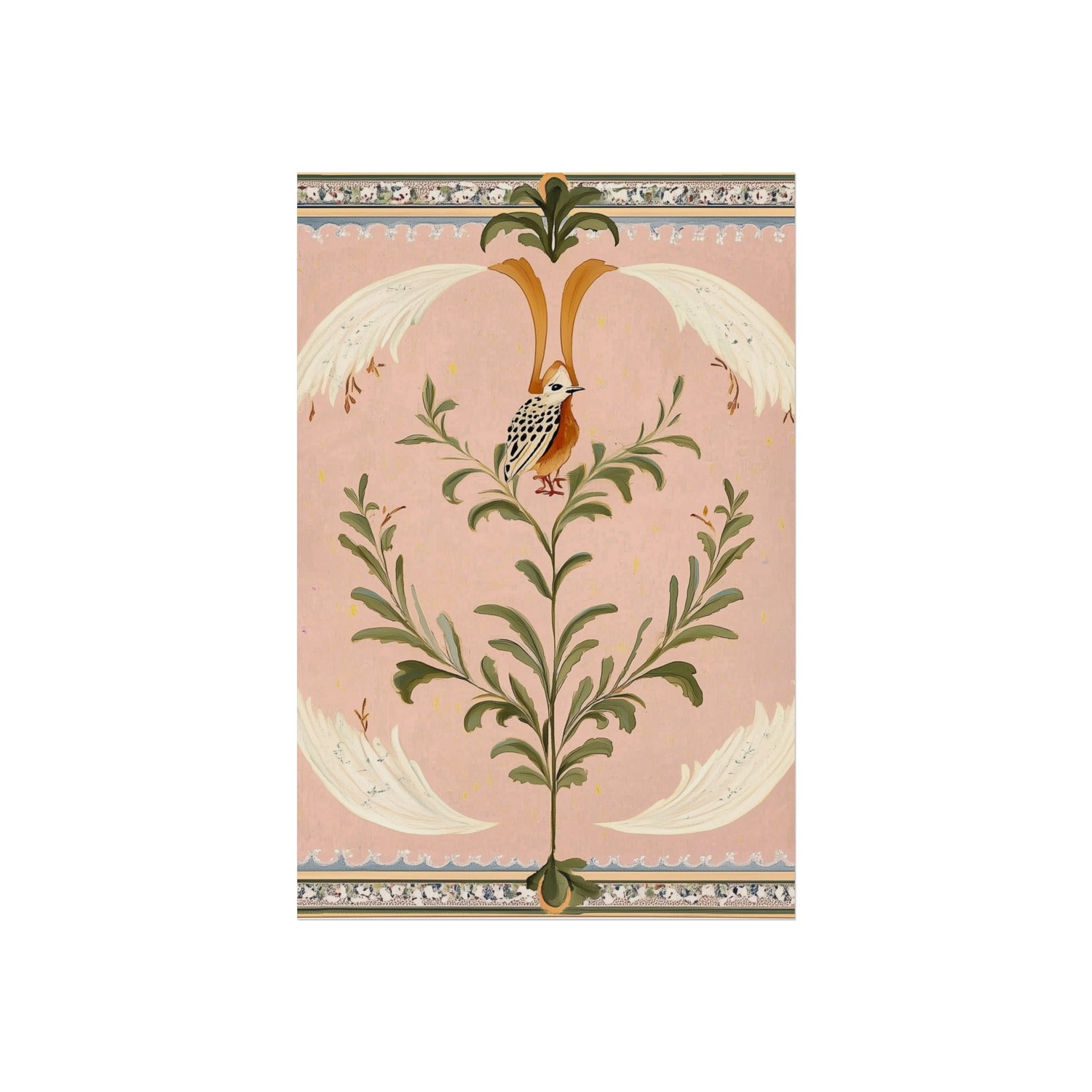 Folk Garden Finch Fine Art Poster