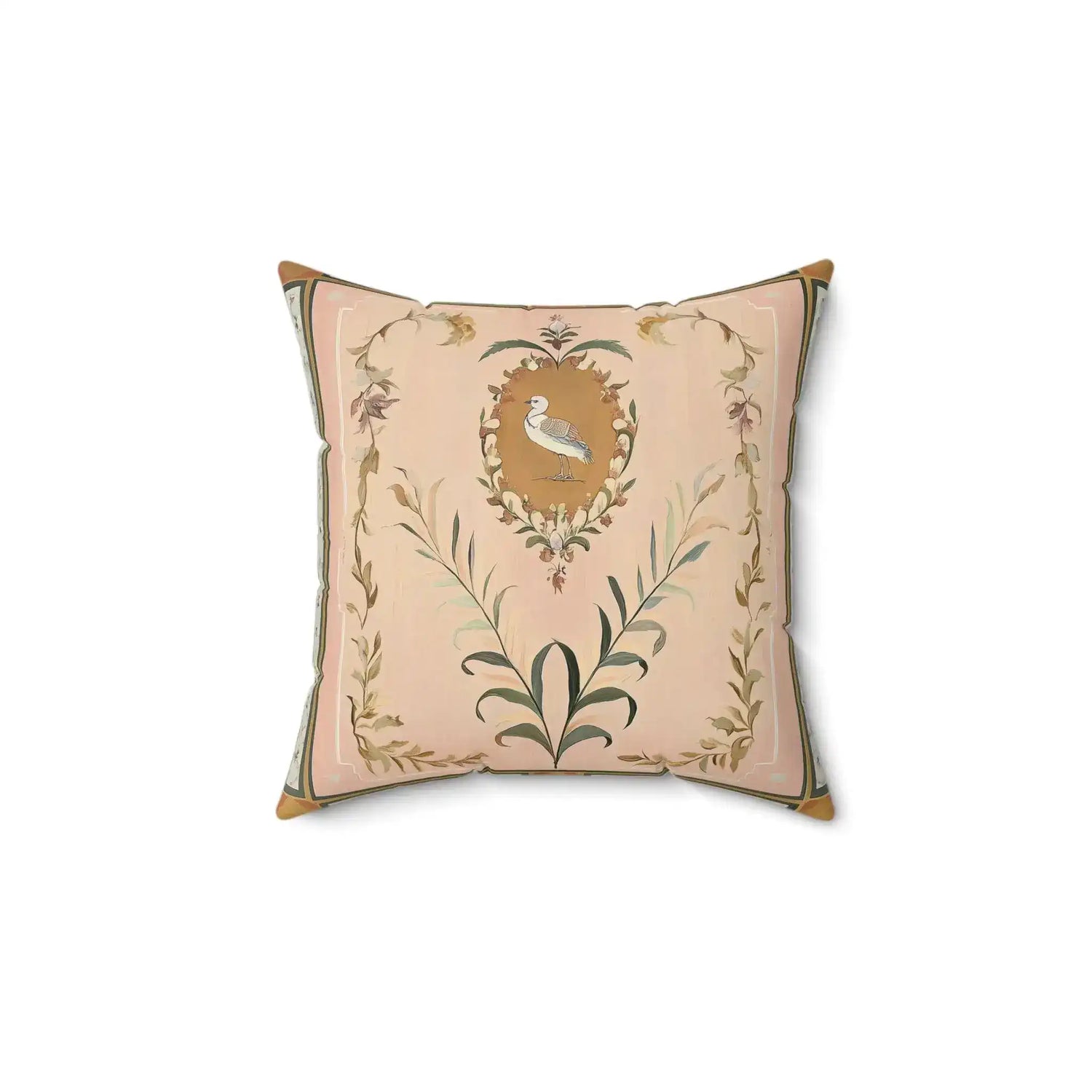 Ornamental Dove Cameo Throw Pillow