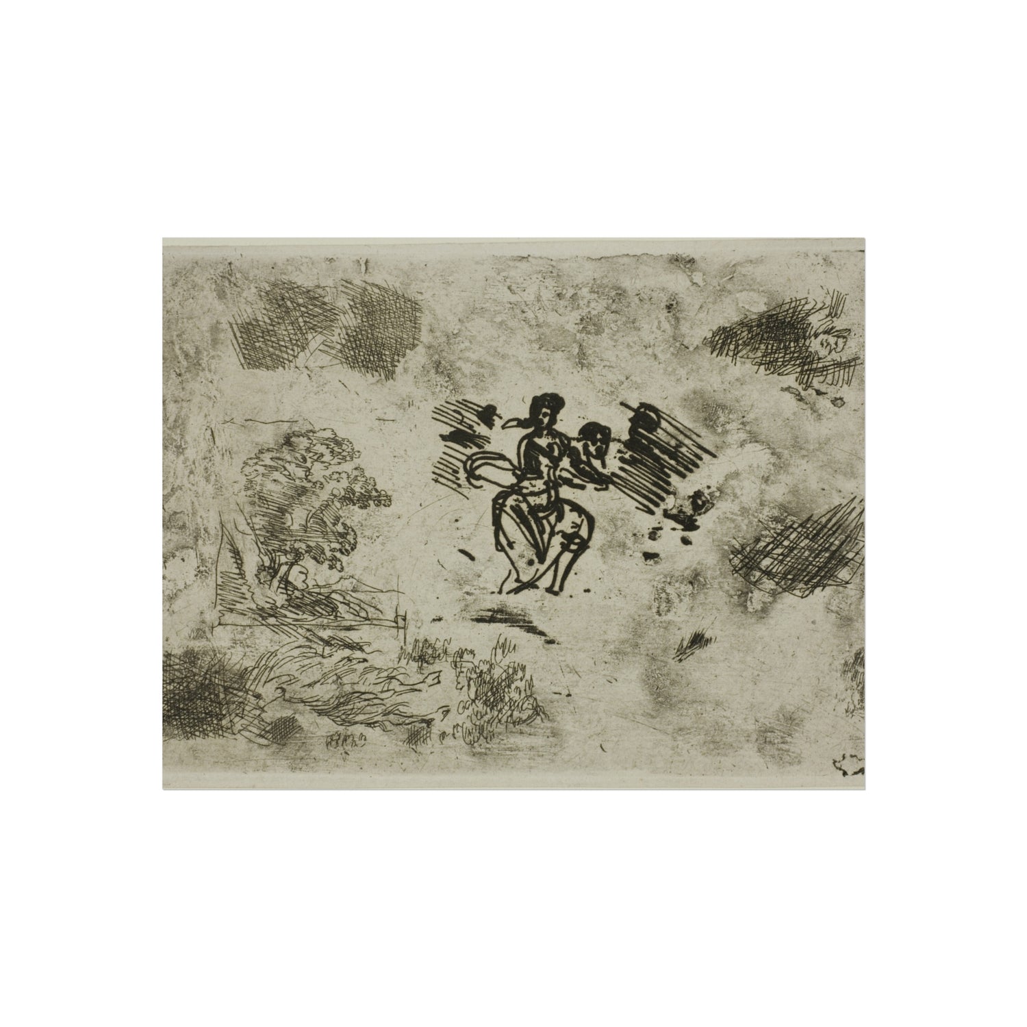 Seated Woman and Other Sketches - Claude Lorrain Fine Art Poster