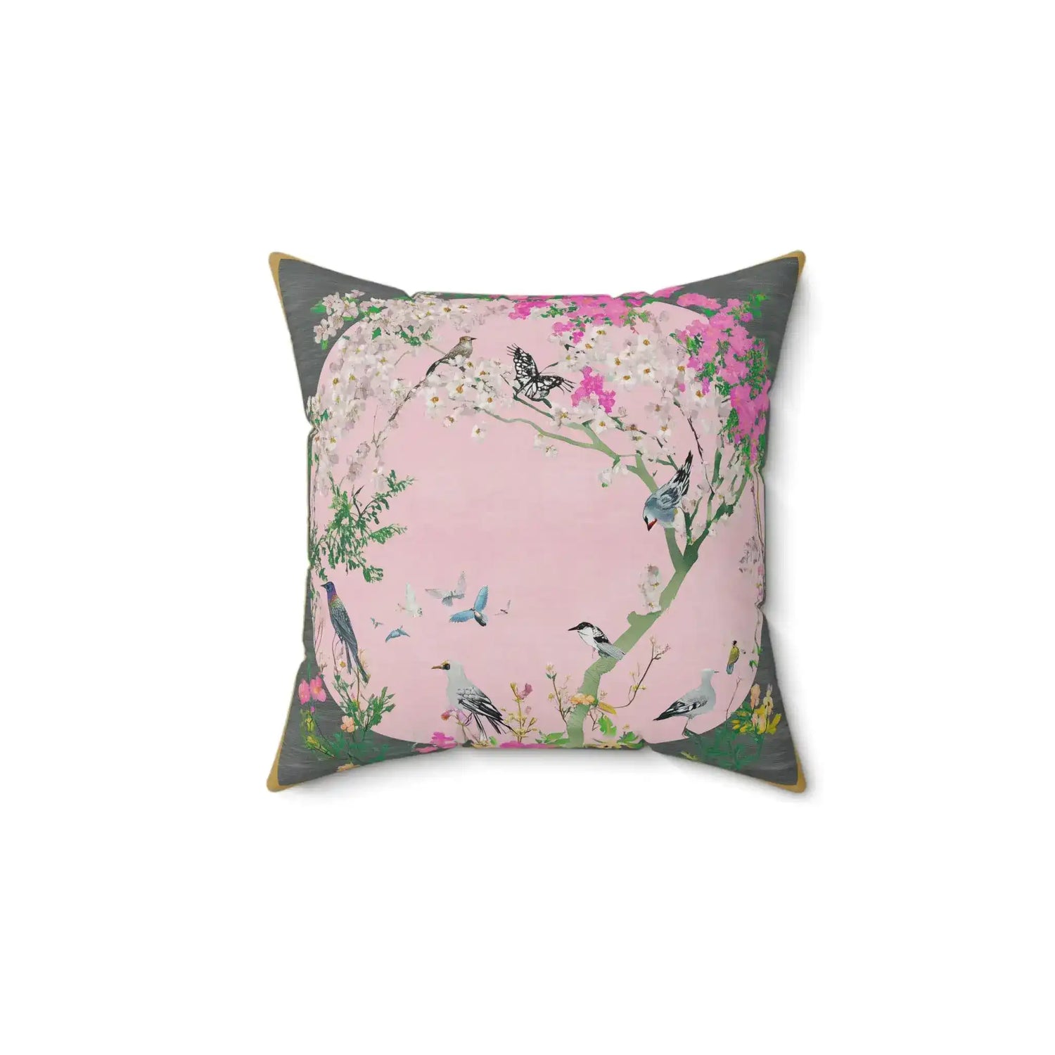 Blossom Moon Aviary Throw Pillow