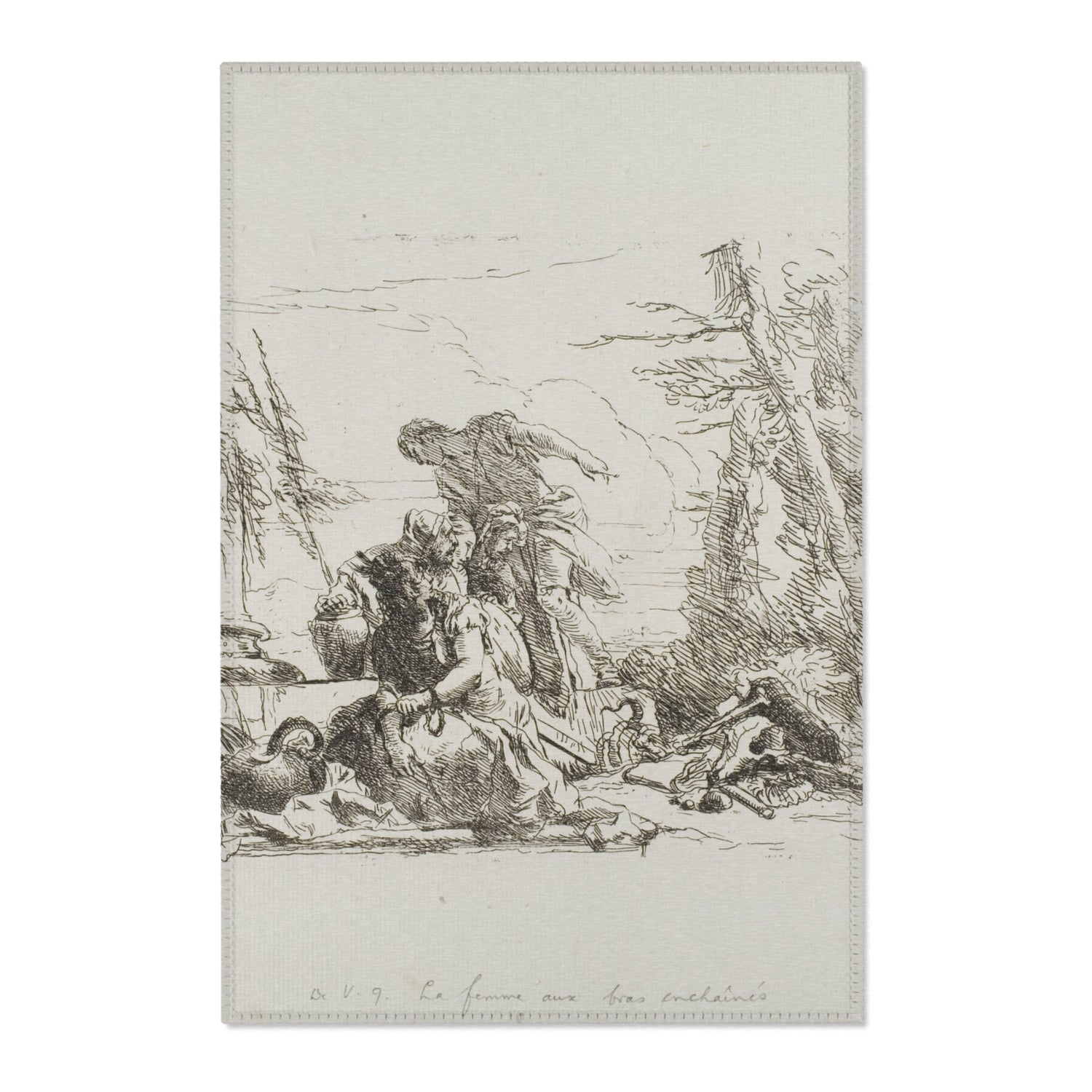 A Woman with Her Arms in Chains - Giovanni Battista Tiepolo Area Rug