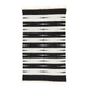 Handwoven Black and White Classic Stripe Cotton Rug with Fringes