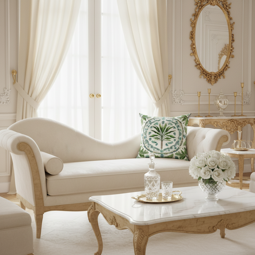 Island Palm Medallion Throw Pillow