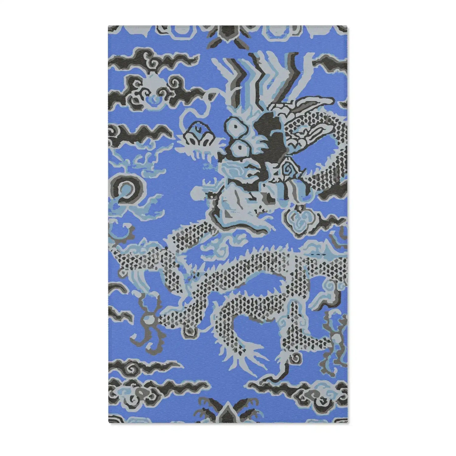 Cerulean Sky Imperial Dragon Accent Rug