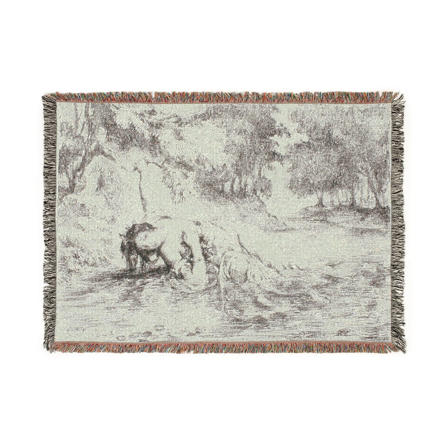 Ophelia's Death - Eugène Delacroix Tapestry Blanket