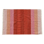 Handwoven Red Ombre Cotton Rug with Fringes