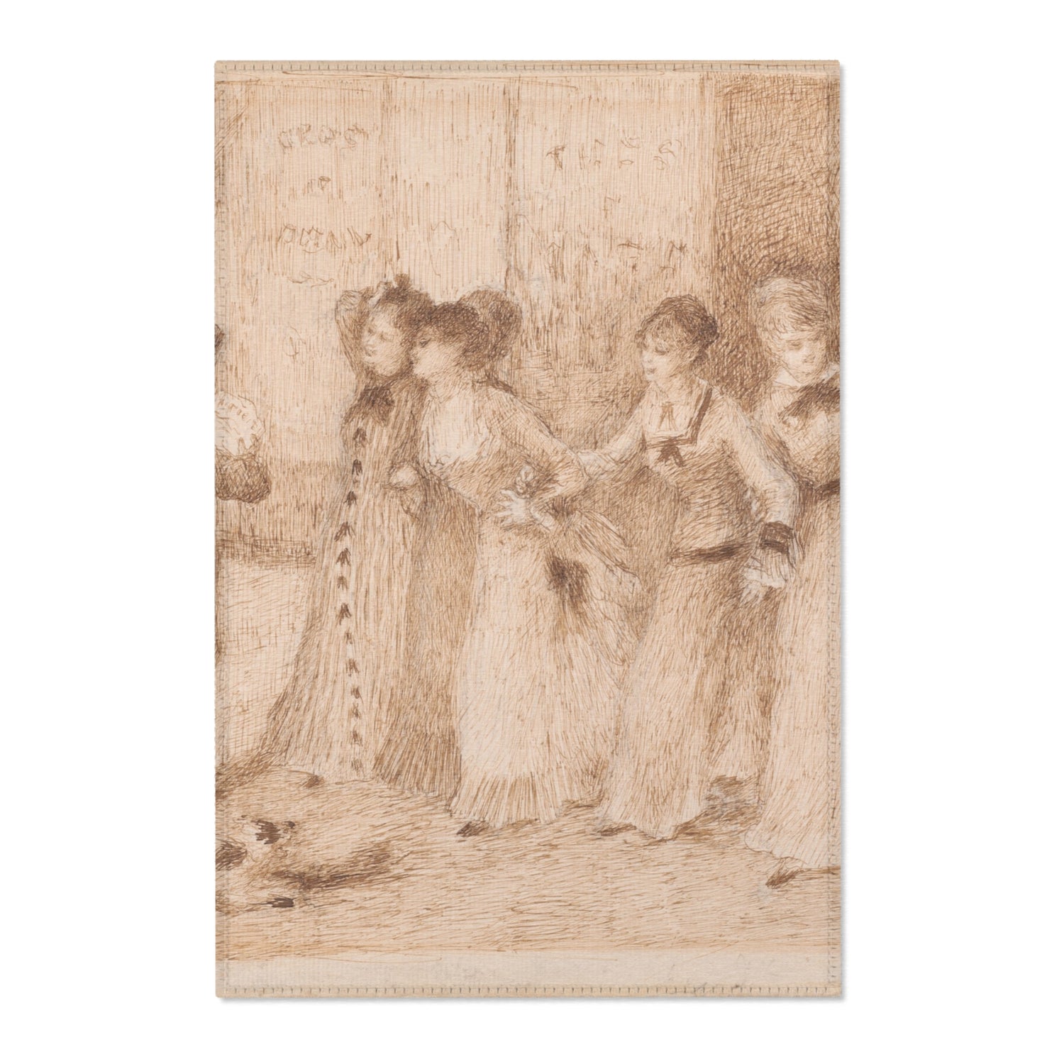 Workers' Daughters on the Outer Boulevard - Pierre-Auguste Renoir Area Rug