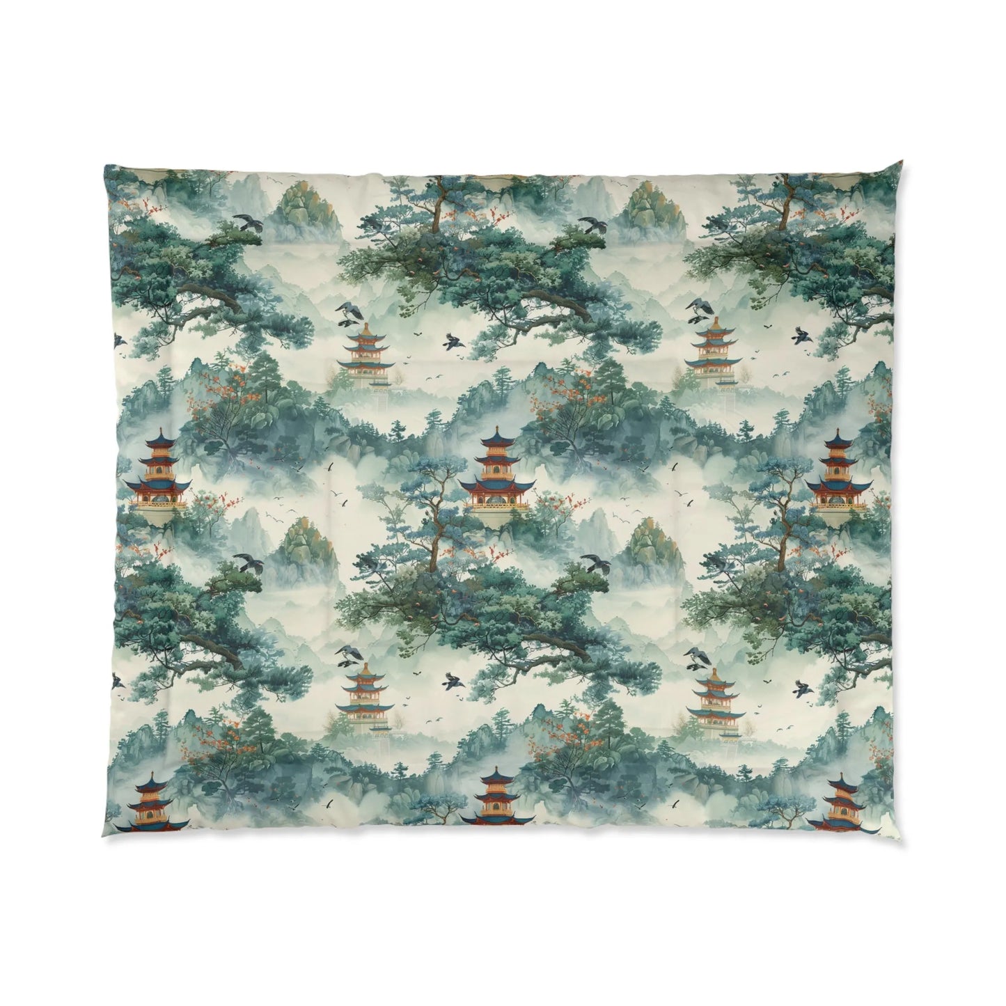 Celestial Harmony Pagoda Comforter 104" × 88"