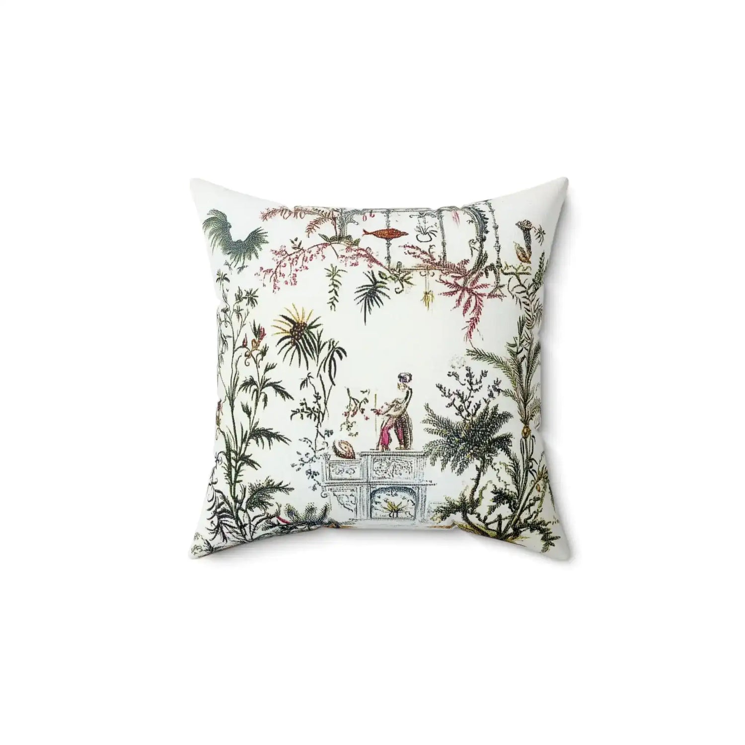 Antique Garden Tapestry Throw Pillow