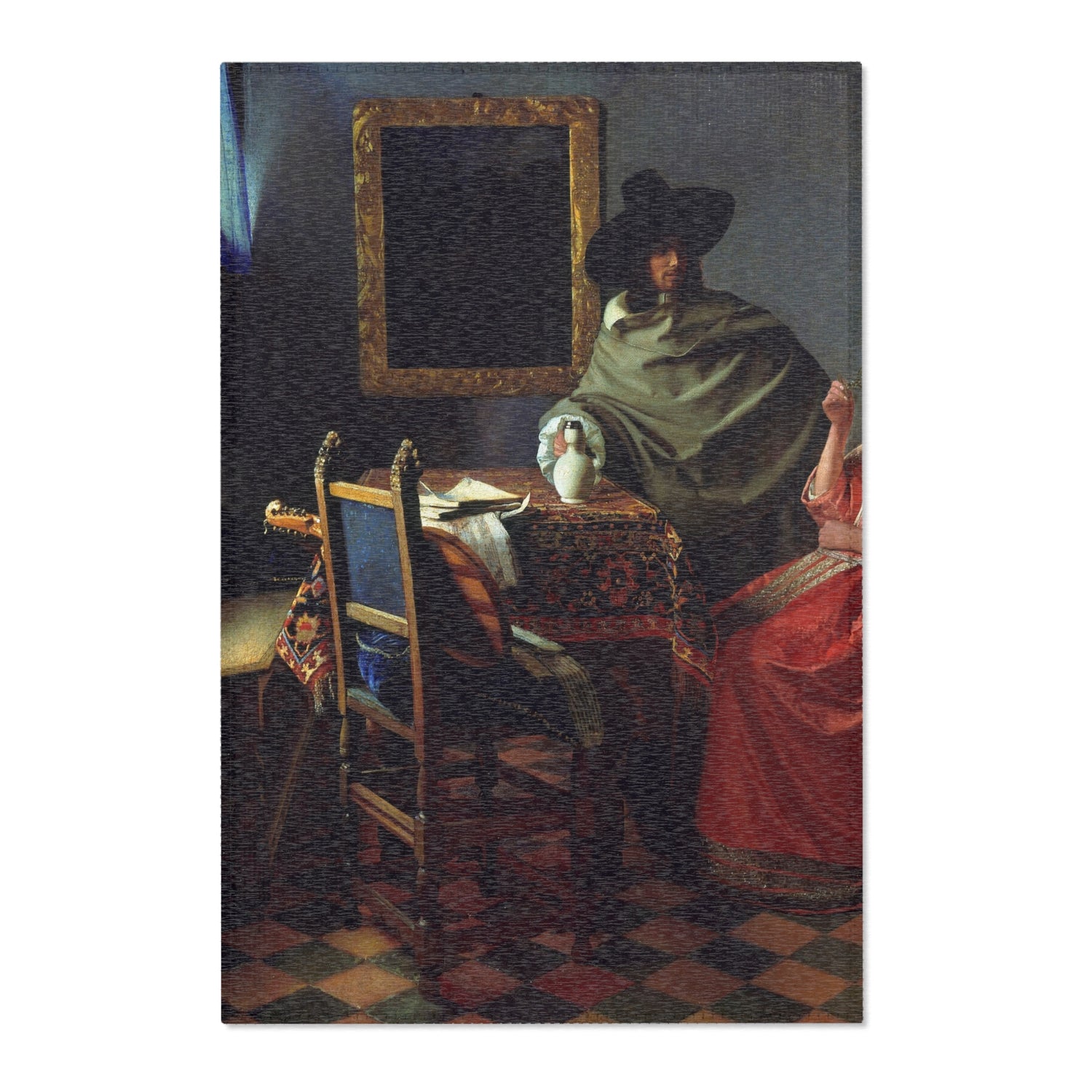 The Glass of Wine - Johannes Vermeer Area Rug
