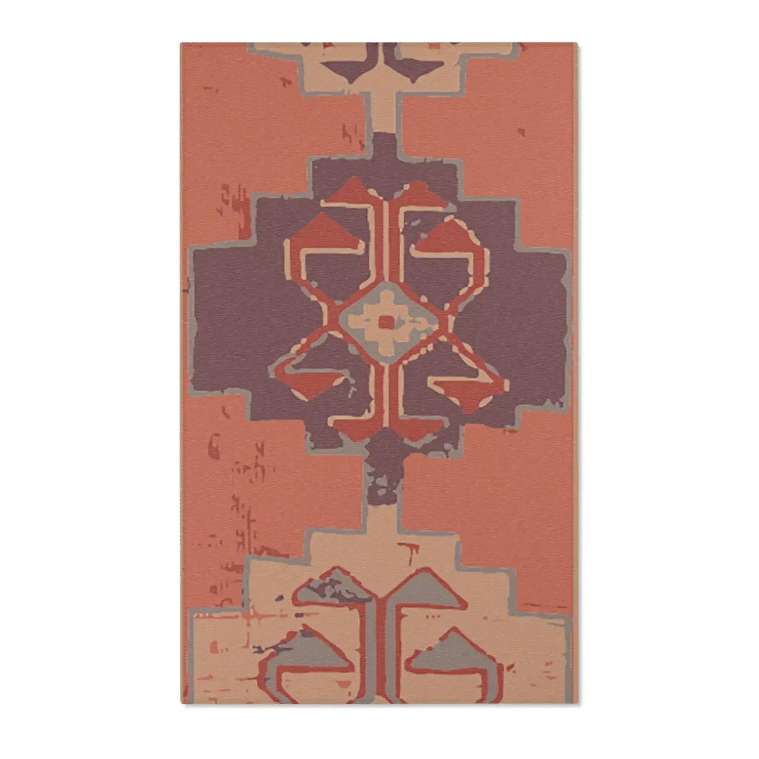 Southwestern Terracotta Geometric Accent Rug