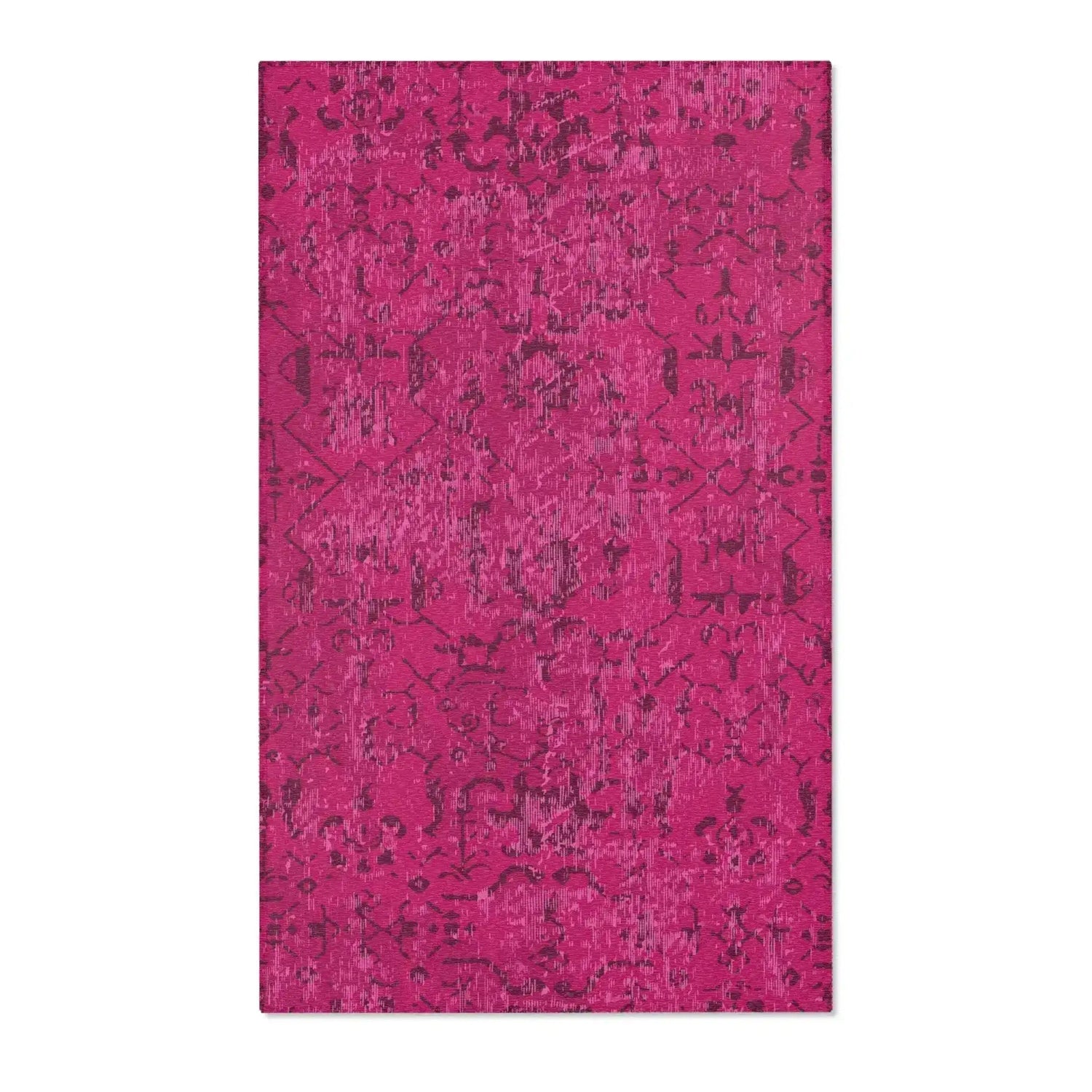 Magenta Distressed Boho Accent Rug