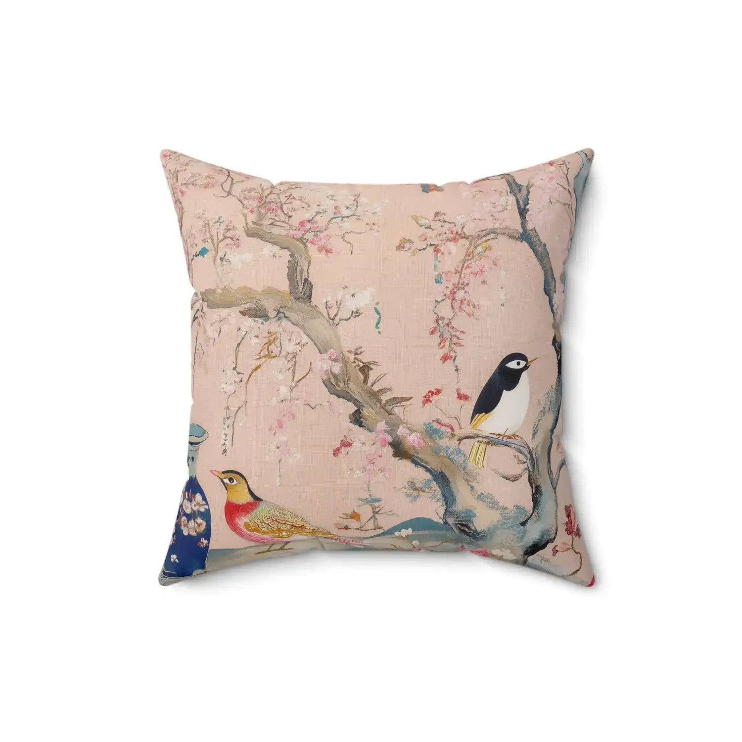 Blossom Notes & Porcelain Dreams Throw Pillow