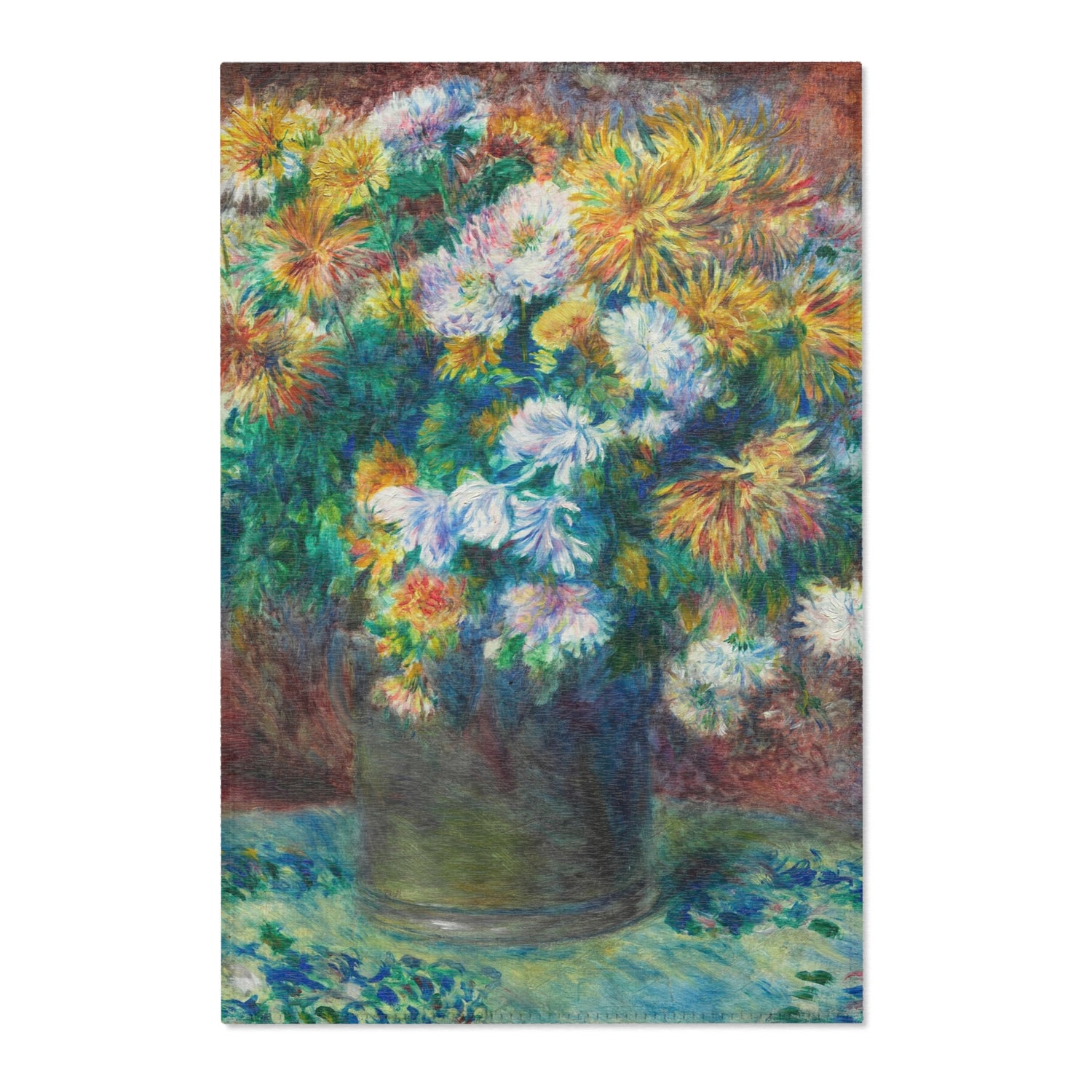 Chrysanthemums - Pierre-Auguste Renoir Area Rug