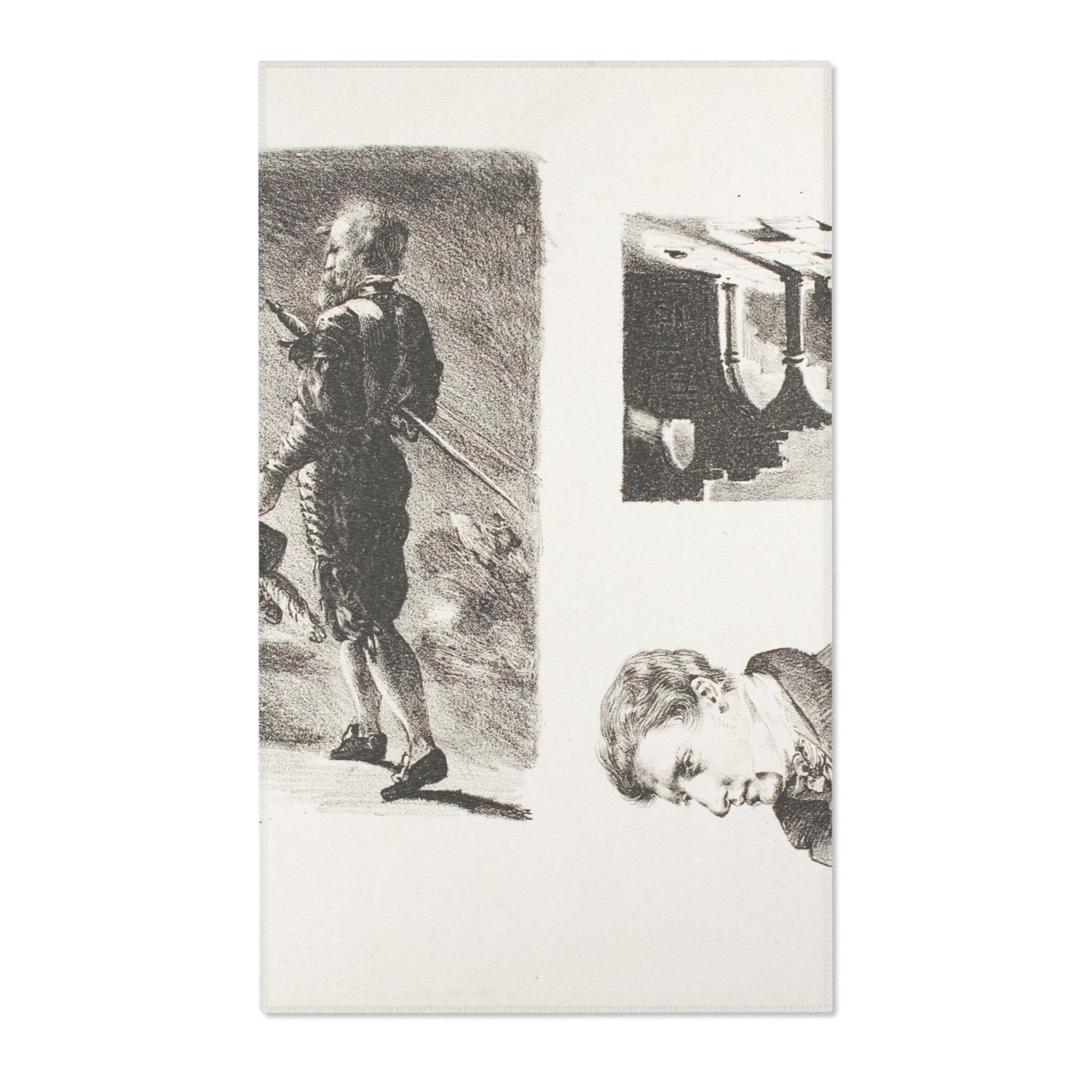 Sheet of Sketches - Eugène Delacroix Area Rug