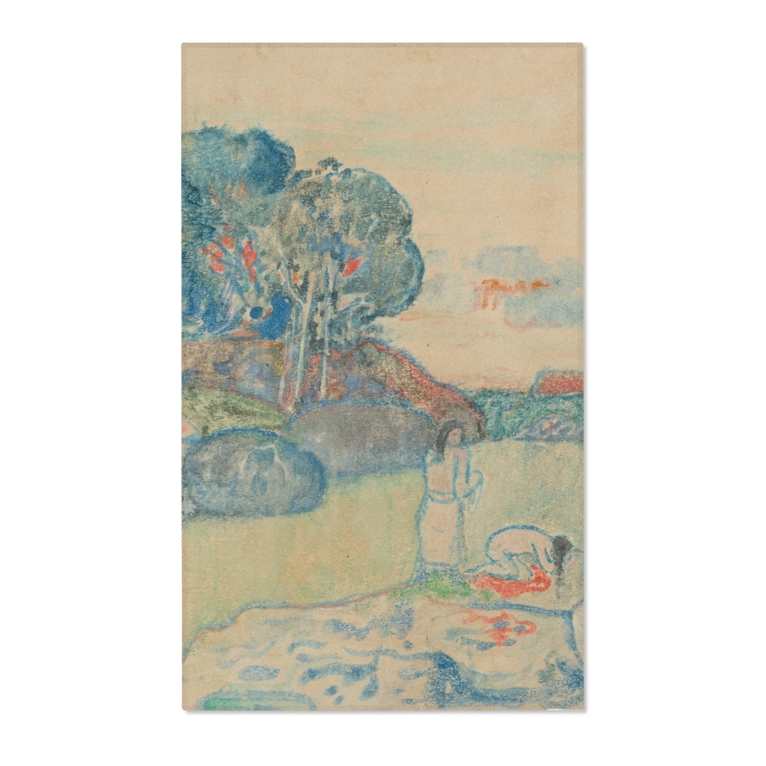 Tahitian Landscape - Paul Gauguin Area Rug