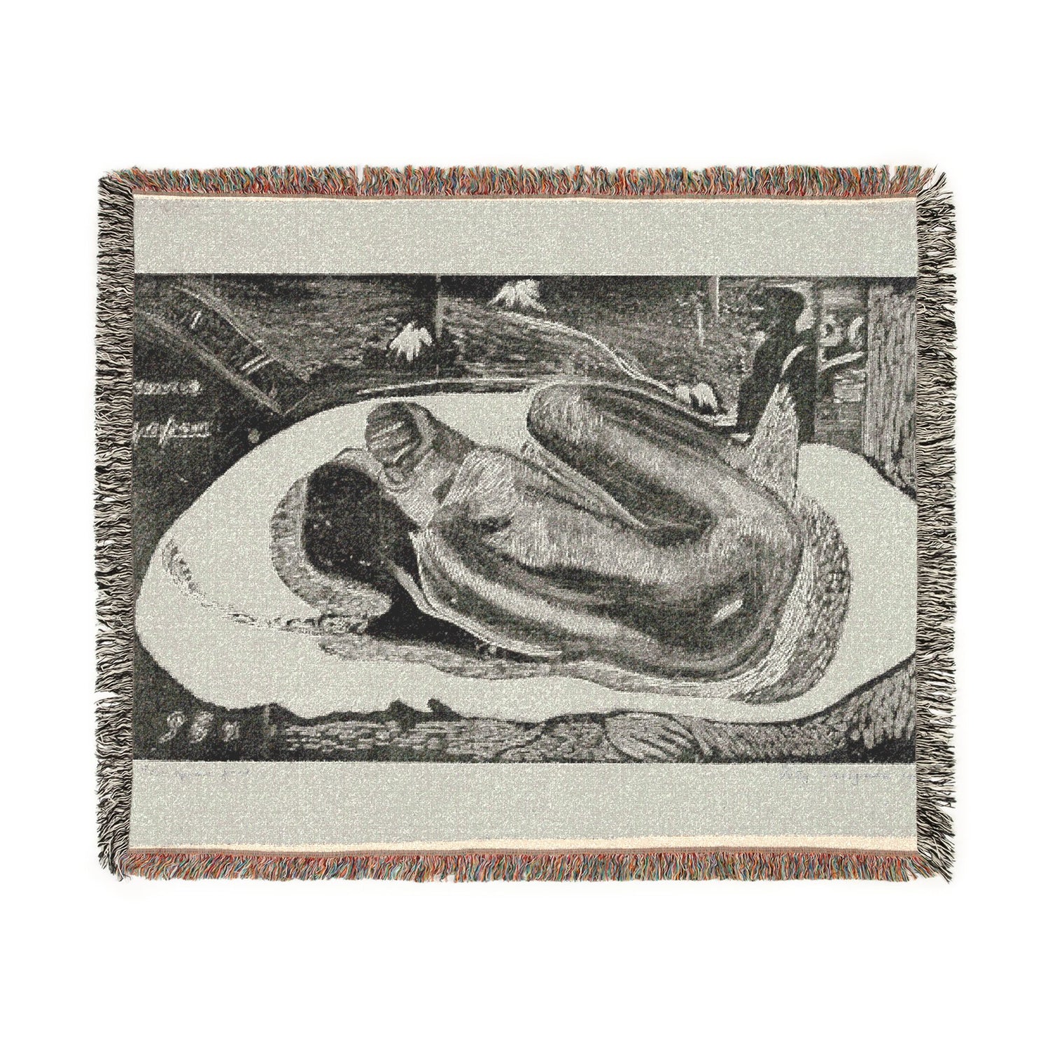 She Thinks of the Ghost - Paul Gauguin Tapestry Blanket