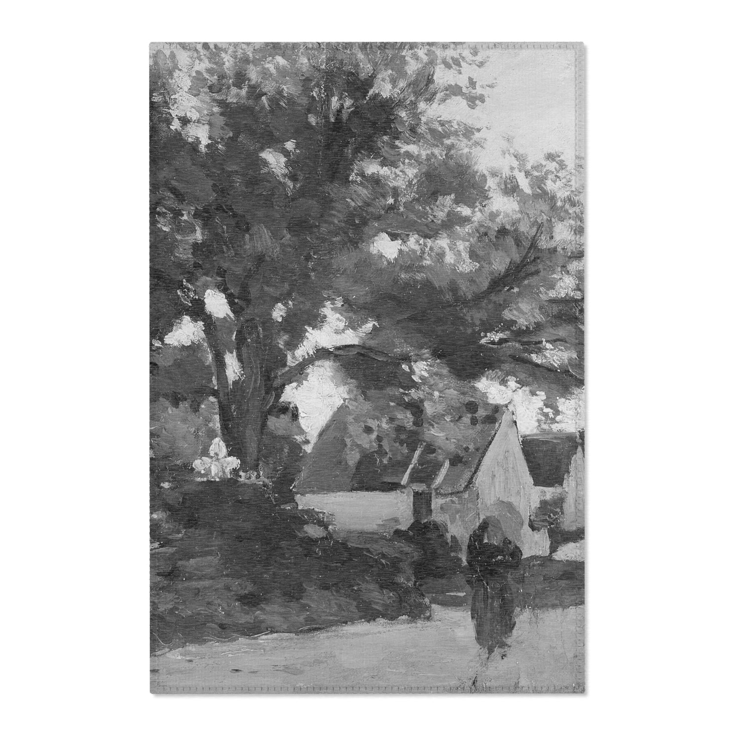 Village in Brittany - Charles François Daubigny Area Rug