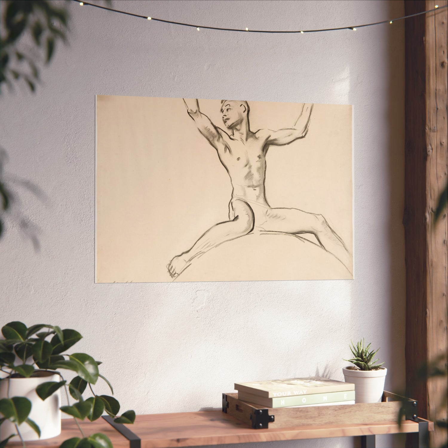 Seated Male Nude, Arms Uplifted - John Singer Sargent Fine Art Poster