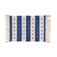 Handwoven Blue and White Stripe Accent Cotton Rug with Fringes