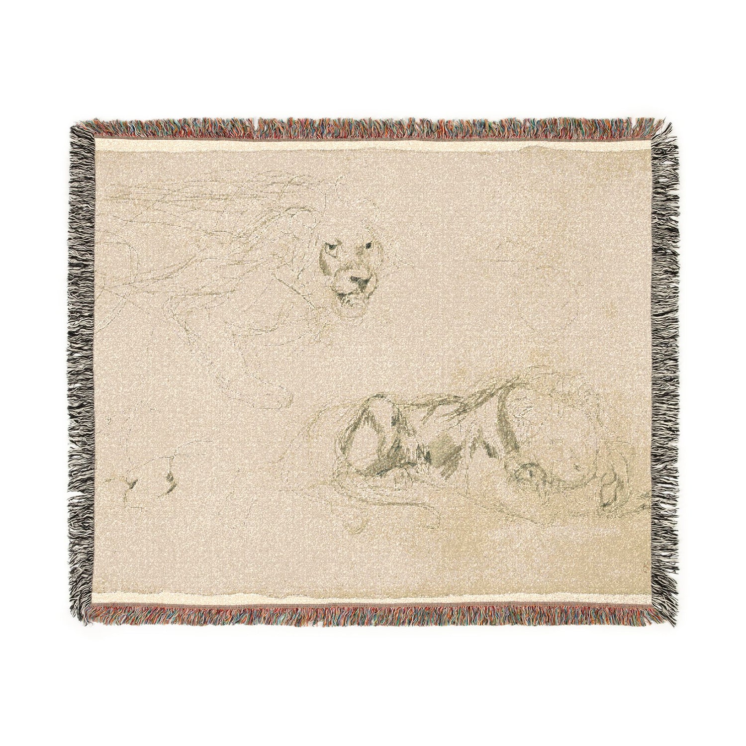 Studies of Lions - Eugène Delacroix Tapestry Blanket