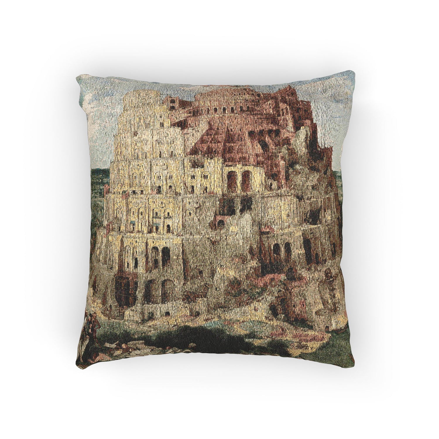 Pieter Bruegel the Elder - The Tower of Babel (Vienna) - Google Art Project - edited | Woven Pillow