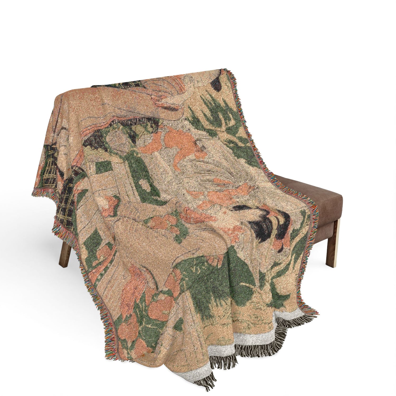 Mount Haruna in Kozuke Province Woven Throw Blanket
