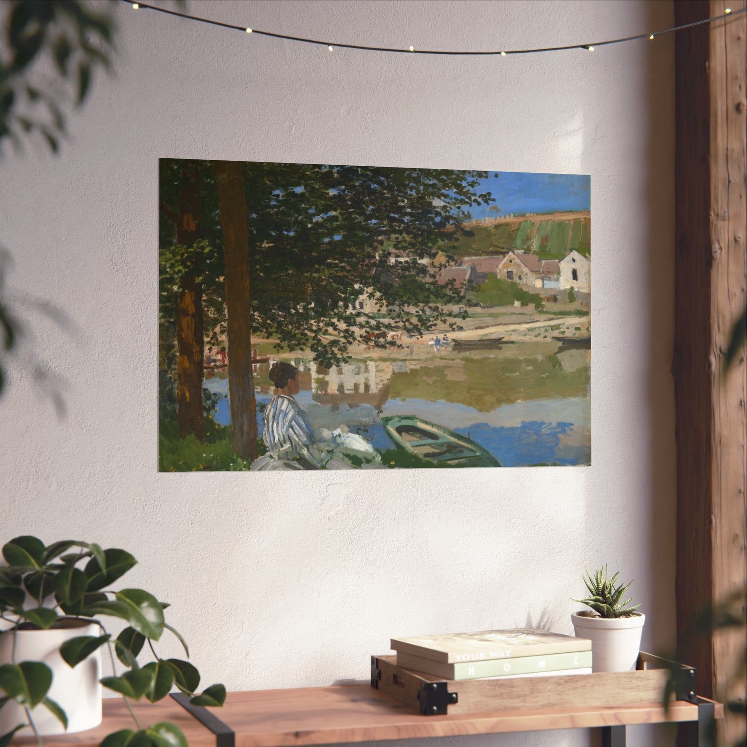 On the Bank of the Seine, Bennecourt - Claude Monet Fine Art Poster