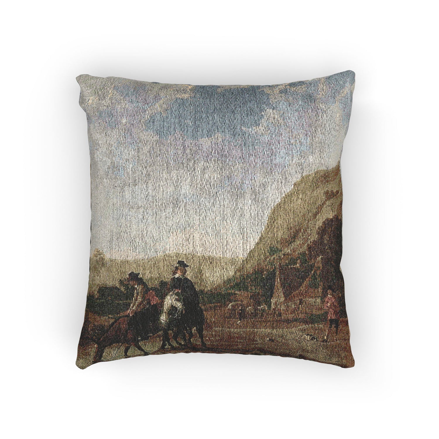 Aelbert Cuyp - Rivierlandschap met ruiters - Google Art Project | Woven Pillow