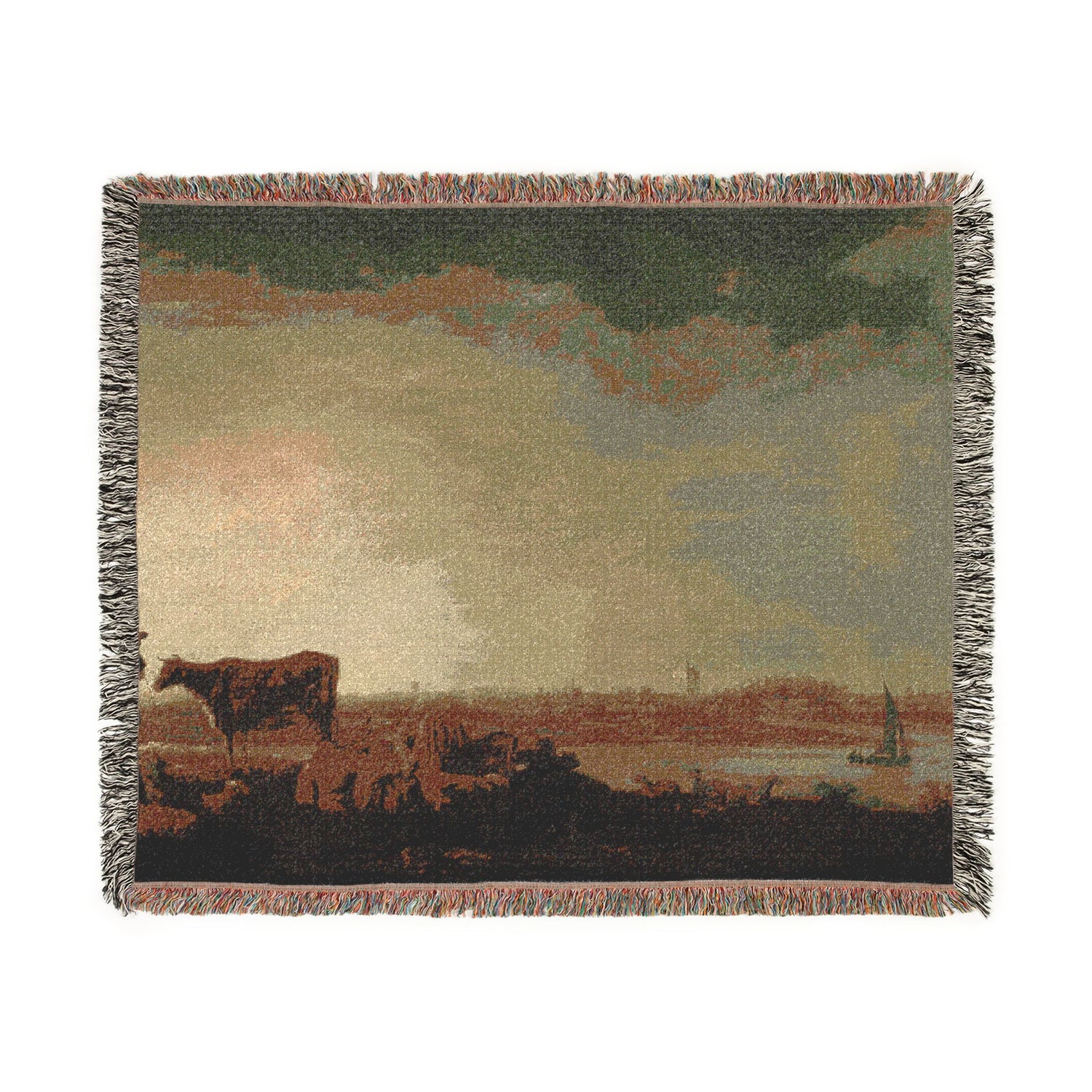 View of Vianen with a Herdsman and Cattle - Aelbert Cuyp Tapestry Blanket