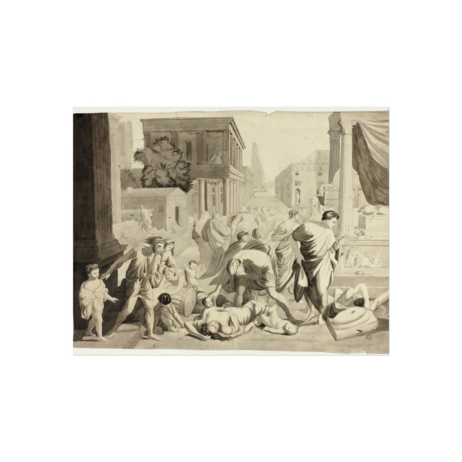 Plague of Ashdod - Nicolas Poussin Fine Art Poster