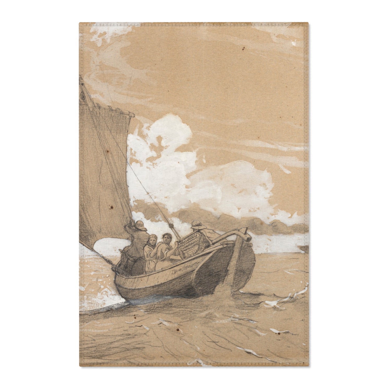 Fishing off Scarborough - Winslow Homer Area Rug