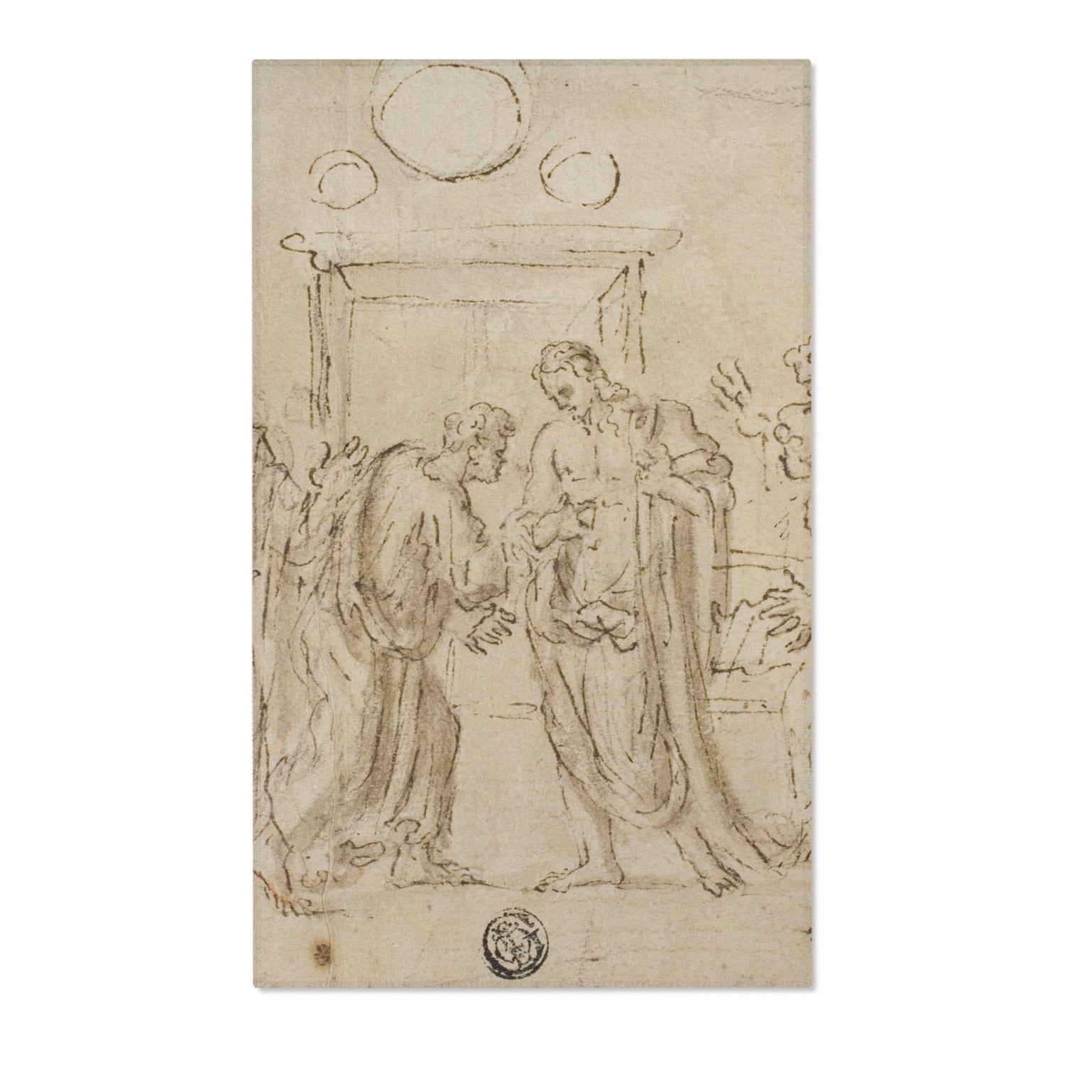 The Incredulity of Saint Thomas - Nicolas Poussin Area Rug
