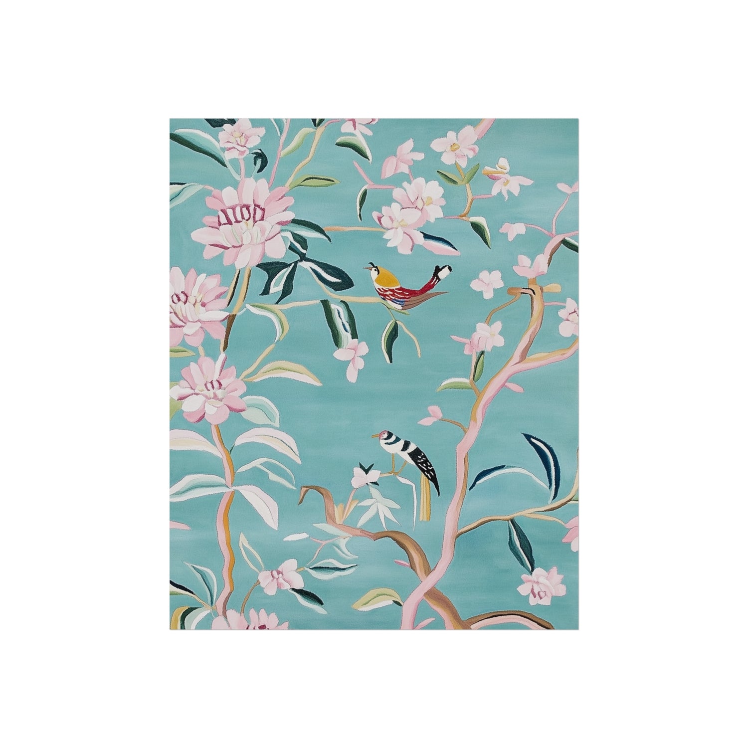 Chinoiserie Birds and Cherry Blossom Fine Art Poster