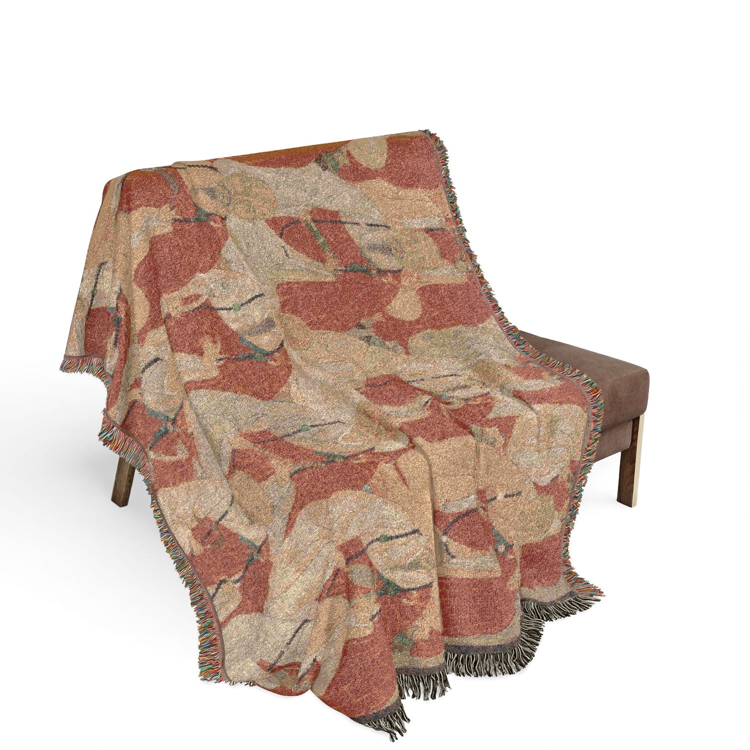 Lineage Portrait of Buddhist Monks Woven Throw Blanket