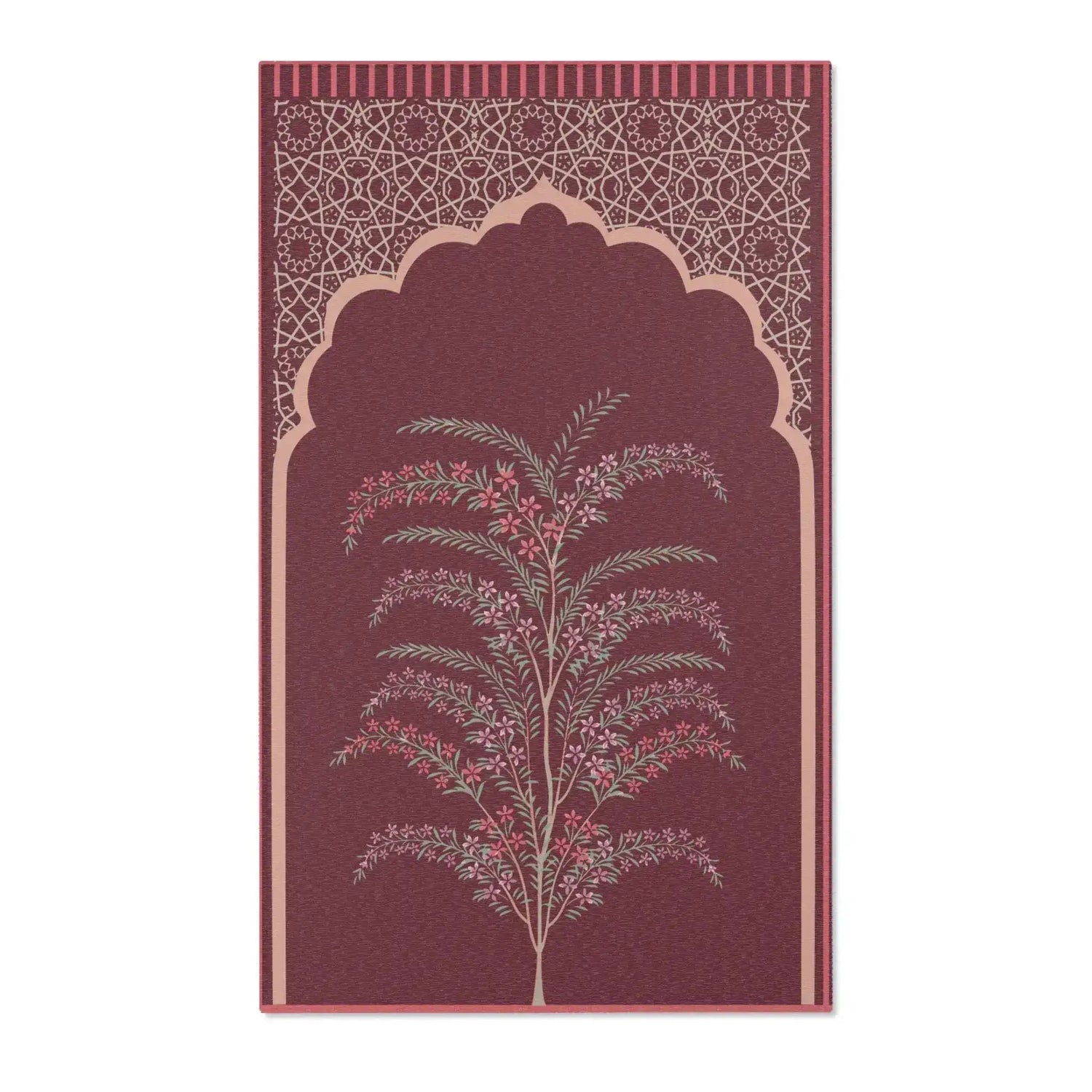 Crimson Bloom Arch Accent Rug
