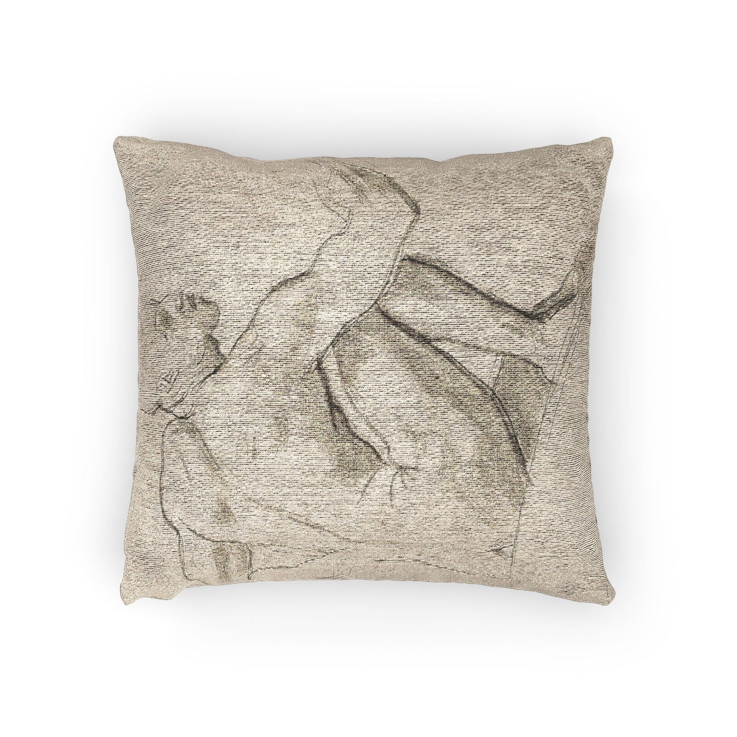 John Singer Sargent - Seated Male Nude | Woven Pillow