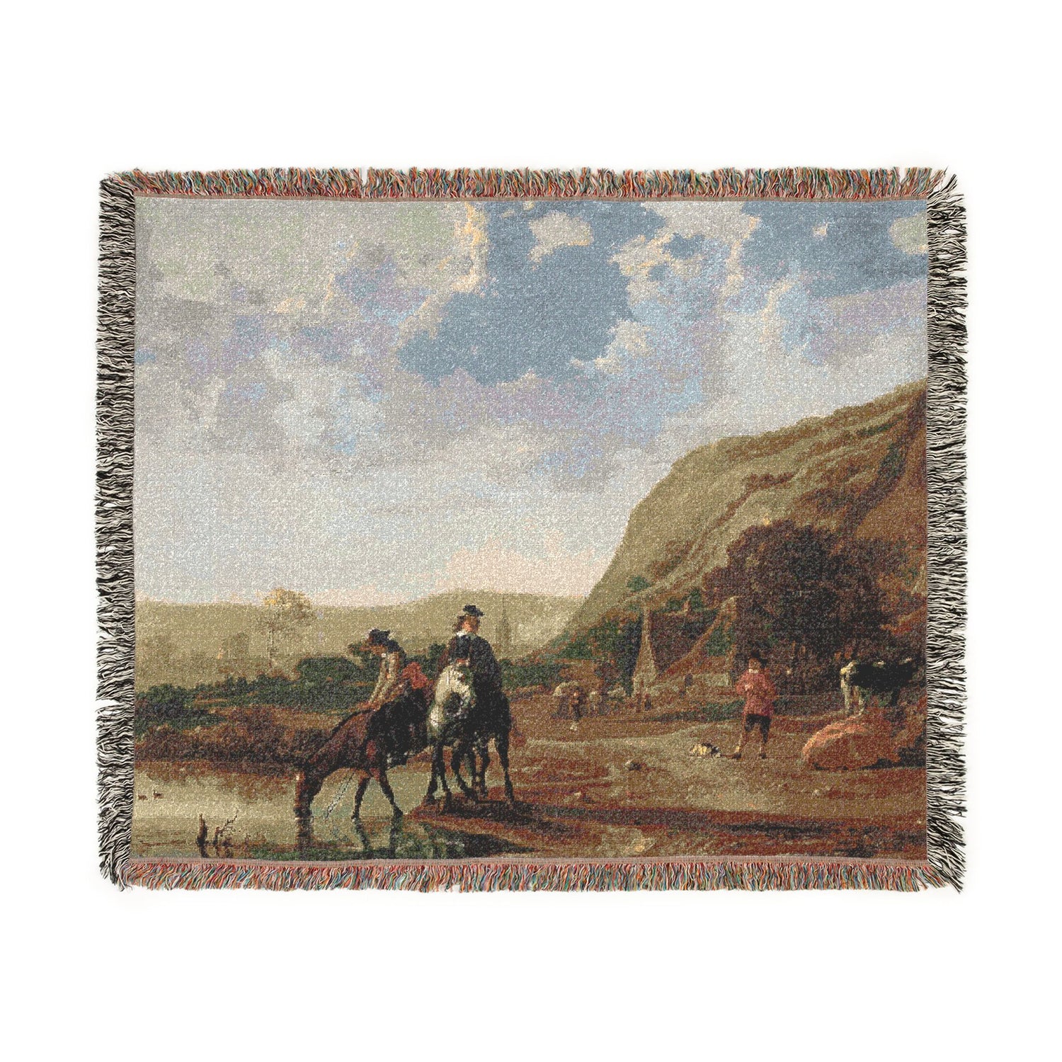River Landscape with Riders - Aelbert Cuyp Tapestry Blanket